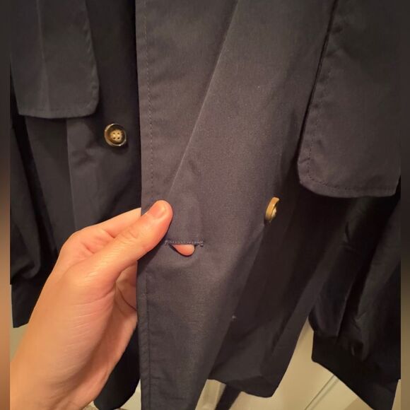 SHEIN Never Been Worn Lapel Neck Double Button Belted Trench Coat S Navy Blue - Picture 5 of 14
